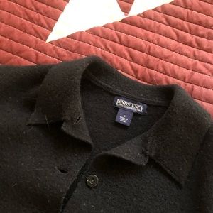 Land’s End Boiled Wool Black Cardigan Jacket Size 8